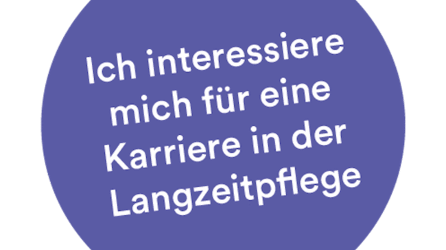 Langzeitpflege Button Info Kampagne